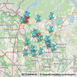 Mappa Via G. Puccini, 22063 Cantù CO, Italia (7.041)