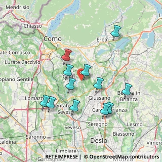 Mappa Via G. Puccini, 22063 Cantù CO, Italia (6.96583)