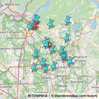 Mappa Piazza Piave, 22063 Cantù CO, Italia (6.9535)