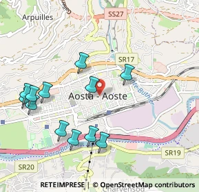 Mappa Piazza S. Francesco, 11100 Aosta AO, Italia (1.07167)