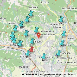 Mappa Via Giuseppe Garibaldi, 24030 Barzana BG, Italia (2.365)