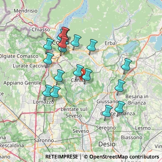 Mappa Via Ginevra da Fossano, 22063 Cantù CO, Italia (7.31389)