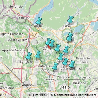 Mappa Via Ginevra da Fossano, 22063 Cantù CO, Italia (6.50071)