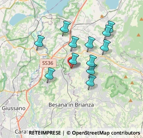 Mappa Via Piave, 23893 Cassago Brianza LC, Italia (2.97667)