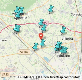 Mappa Via Volpago Nord, 31050 Ponzano Veneto TV, Italia (4.08412)