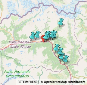 Mappa Frazione Cretaz, 11024 Pontey AO, Italia (9.37833)