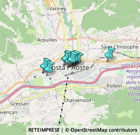 Mappa Via Ribitel, 11100 Aosta AO, Italia (0.71364)