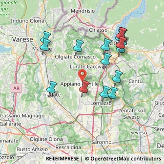 Mappa Via Cristoforo Colombo, 22070 Appiano Gentile CO, Italia (8.062)