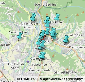 Mappa Via Arturo Toscanini, 24011 Almé BG, Italia (1.287)