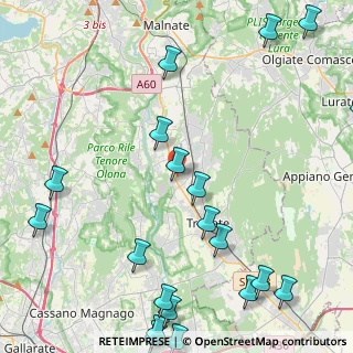 Mappa Via dei Mughetti, 21040 Venegono inferiore VA, Italia (6.177)