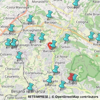 Mappa Via Pirovano, 23891 Barzanò LC, Italia (2.893)