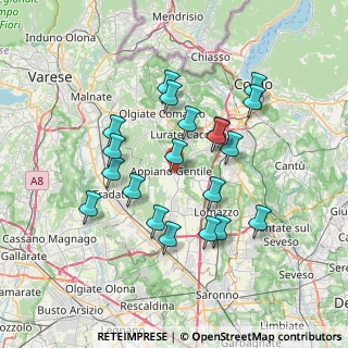 Mappa Via Gioacchino Rossini, 22070 Appiano Gentile CO, Italia (6.58)