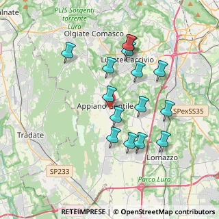 Mappa Via Gioacchino Rossini, 22070 Appiano Gentile CO, Italia (3.43733)