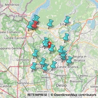 Mappa Via Enrico Toti, 22063 Cantù CO, Italia (6.9615)