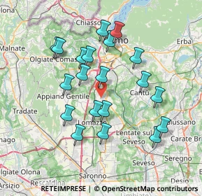 Mappa Via Guglielmo Marconi, 22073 Fino Mornasco CO, Italia (6.8595)