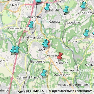 Mappa Via Regina, 22073 Fino Mornasco CO, Italia (2.88714)