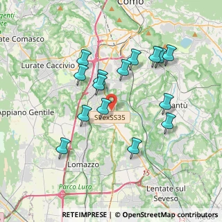 Mappa Via Regina, 22073 Fino Mornasco CO, Italia (3.51)