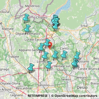 Mappa Via Regina, 22073 Fino Mornasco CO, Italia (7.865)