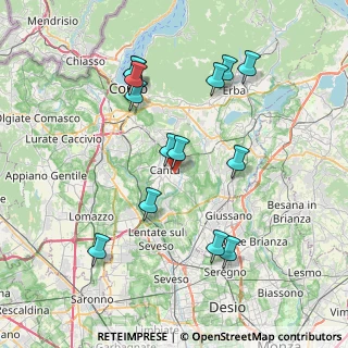 Mappa Via Ginevrina da Fossano, 22063 Cantù CO, Italia (7.75286)