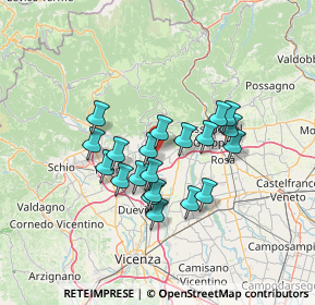 Mappa Via Costavernese, 36060 Molvena VI, Italia (10.8635)