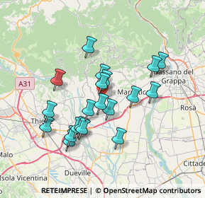 Mappa Via Costavernese, 36060 Molvena VI, Italia (6.236)