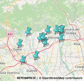 Mappa Via Costavernese, 36060 Molvena VI, Italia (5.585)