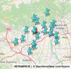 Mappa Via Costavernese, 36060 Molvena VI, Italia (6.025)