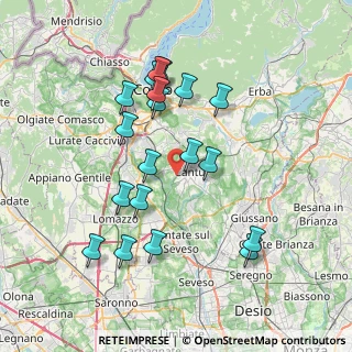 Mappa CORSO EUROPA 23 CC CANTU' 2000 - LOC, 22063 Cantù CO, Italia (7.28684)