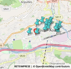 Mappa Corso Battaglione Aosta, 11100 Aosta AO, Italia (0.74286)