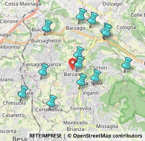 Mappa Via delle Ortensie, 23891 Barzanò LC, Italia (1.94385)