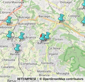 Mappa Via delle Ortensie, 23891 Barzanò LC, Italia (3.04833)