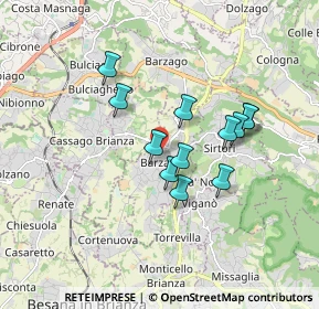 Mappa Via delle Ortensie, 23891 Barzanò LC, Italia (1.3925)
