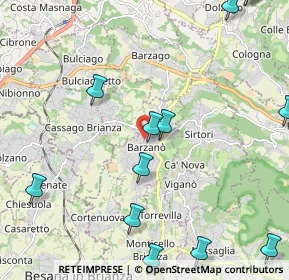 Mappa Via delle Ortensie, 23891 Barzanò LC, Italia (2.91615)