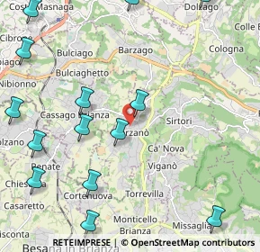 Mappa Via delle Ortensie, 23891 Barzanò LC, Italia (2.986)