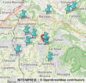 Mappa Via delle Ortensie, 23891 Barzanò LC, Italia (1.94909)