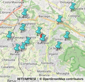 Mappa Via delle Ortensie, 23891 Barzanò LC, Italia (2.05333)
