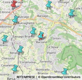Mappa Via delle Ortensie, 23891 Barzanò LC, Italia (2.94364)