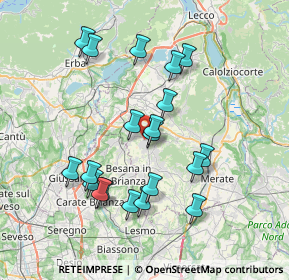 Mappa Via delle Ortensie, 23891 Barzanò LC, Italia (7.166)