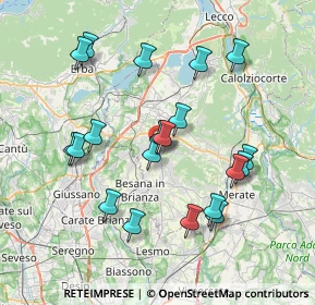 Mappa Via delle Ortensie, 23891 Barzanò LC, Italia (7.3635)