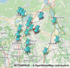 Mappa Via delle Ortensie, 23891 Barzanò LC, Italia (6.9865)