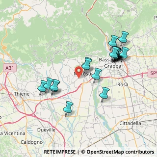 Mappa Via Montegrappa, 36060 Pianezze VI, Italia (7.5285)