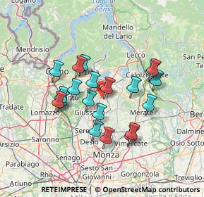 Mappa Via Giuseppe Verdi, 20837 Veduggio con Colzano MB, Italia (11.87)