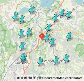 Mappa Via Giuseppe Verdi, 20837 Veduggio con Colzano MB, Italia (4.38333)