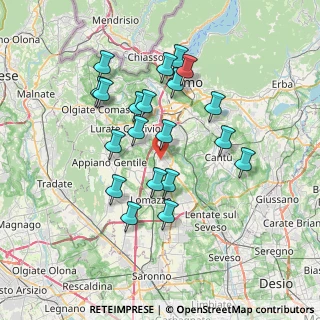 Mappa Via Dolomiti, 22073 Fino Mornasco CO, Italia (6.614)