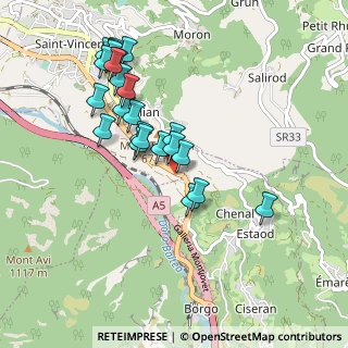 Mappa SS 26 della Valle d'Aosta, 11027 Saint-Vincent AO, Italia (0.9225)