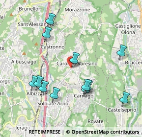 Mappa Via Daniele Castiglioni, 21040 Caronno Varesino VA, Italia (2.06333)