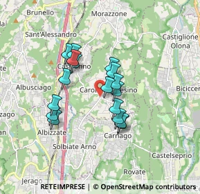 Mappa Via Daniele Castiglioni, 21040 Caronno Varesino VA, Italia (1.33118)