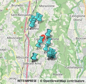 Mappa Via Daniele Castiglioni, 21040 Caronno Varesino VA, Italia (1.424)