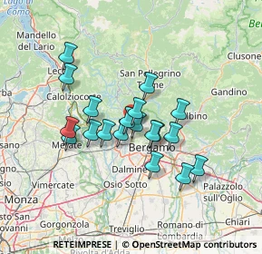 Mappa Via A. Volta, 24011 Almè BG, Italia (10.88579)
