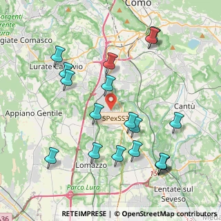 Mappa Via I Maggio, 22073 Fino Mornasco CO, Italia (4.39167)
